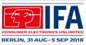 2018年德國柏林消費類電子產品及家用電器展覽會（IFA）2018年9月2日-5日